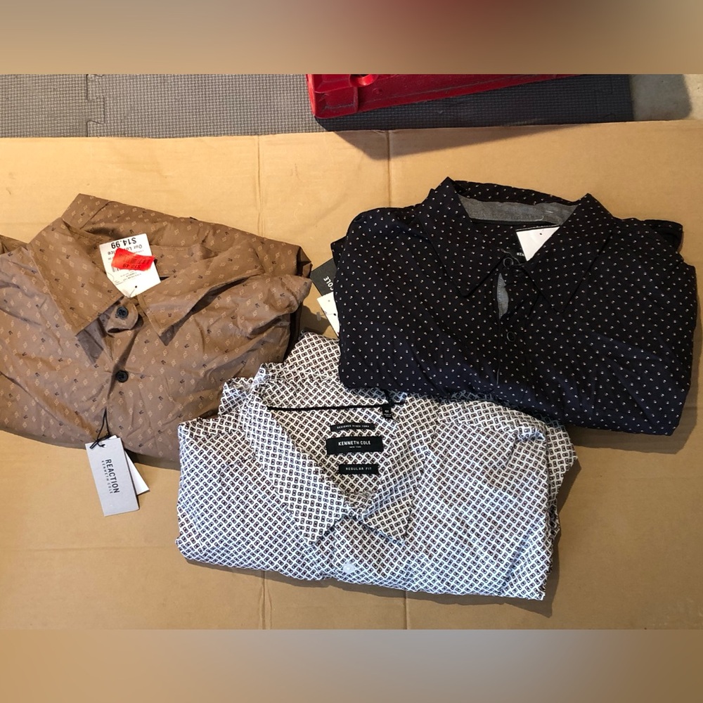 Kenneth Cole Men's Polka Dot and Checkered Shirts